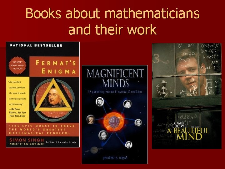 Books about mathematicians and their work 