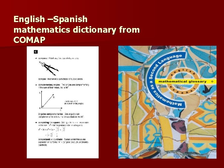 English –Spanish mathematics dictionary from COMAP 