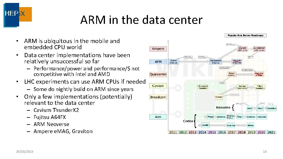 ARM in the data center • ARM is ubiquitous in the mobile and embedded
