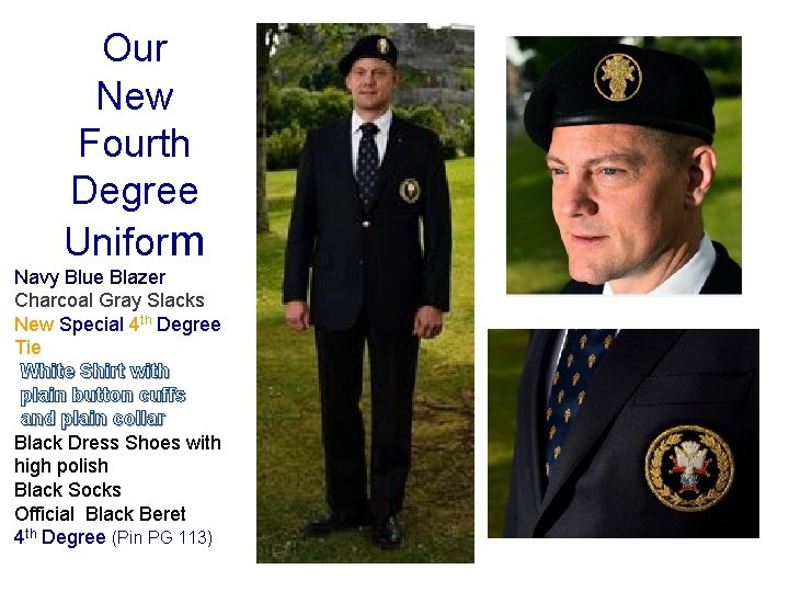 Our New Fourth Degree Uniform Navy Blue Blazer Charcoal Gray Slacks New Special 4