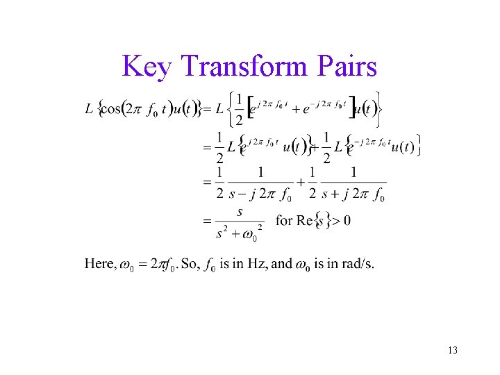 Key Transform Pairs 13 