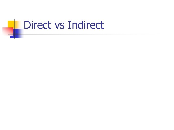 Direct vs Indirect 