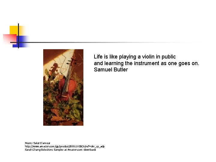 Life is like playing a violin in public and learning the instrument as one