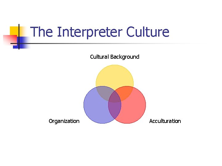 The Interpreter Culture Cultural Background Organization Acculturation 