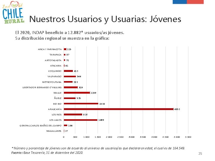 Nuestros Usuarios y Usuarias: Jóvenes El 2020, INDAP beneficio a 12. 882* usuarios/as jóvenes.