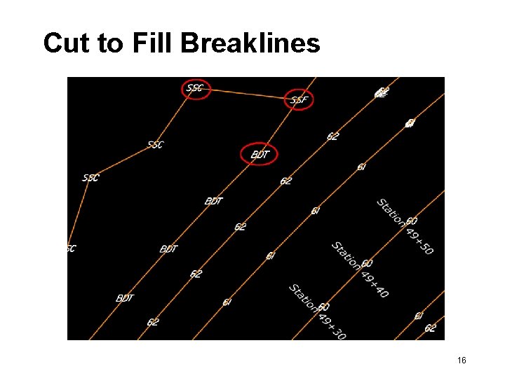 Cut to Fill Breaklines 16 