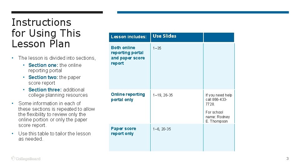 Instructions for Using This Lesson Plan • • • The lesson is divided into