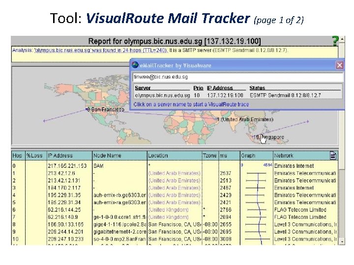 Tool: Visual. Route Mail Tracker (page 1 of 2) 