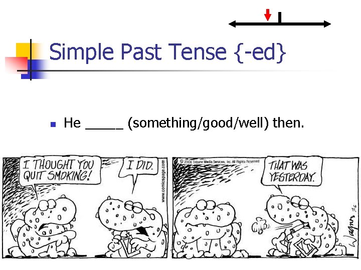 Simple Past Tense {-ed} n He _____ (something/good/well) then. 