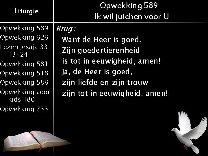 Opwekking 589 – Ik wil juichen voor U Liturgie Opwekking 589 Opwekking 626 Lezen