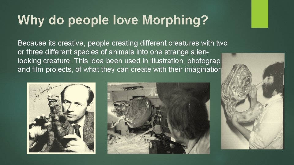 Why do people love Morphing? Because its creative, people creating different creatures with two