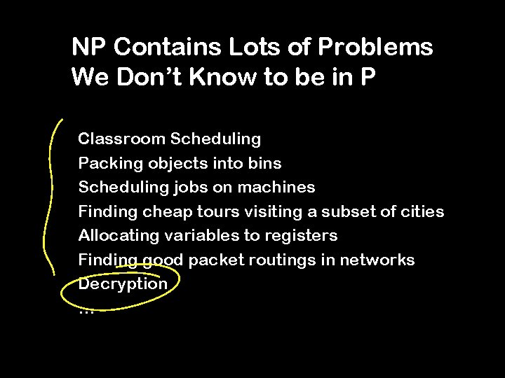 NP Contains Lots of Problems We Don’t Know to be in P Classroom Scheduling