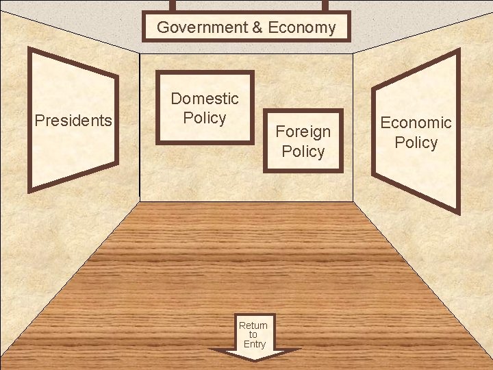 Government & Economy Room 4 Presidents Domestic Policy Foreign Policy Return to Entry Economic