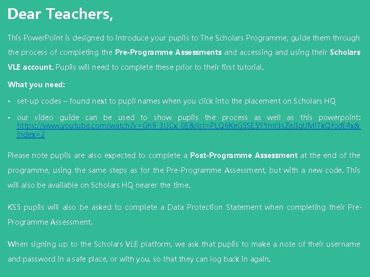 Dear Teachers, This Power. Point is designed to introduce your pupils to The Scholars Dear Teachers, This Power. Point is designed to introduce your pupils to The Scholars