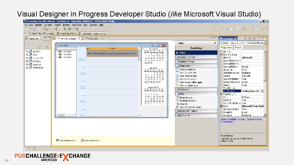 Visual Designer in Progress Developer Studio (like Microsoft Visual Studio) 20 