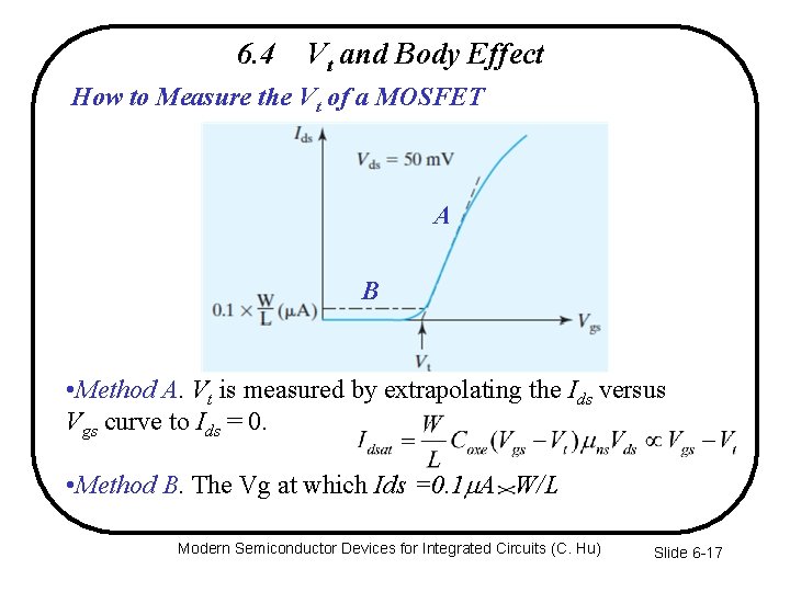 6. 4 Vt and Body Effect How to Measure the Vt of a MOSFET