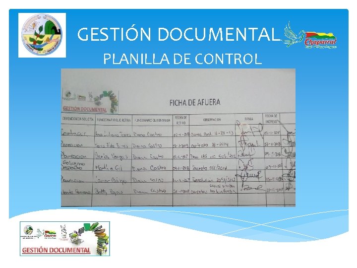 GESTIÓN DOCUMENTAL PLANILLA DE CONTROL 