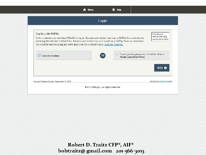 Robert D. Traitz CFP®, AIF® bobtraitz@ gmail. com 201 -566 -3013 