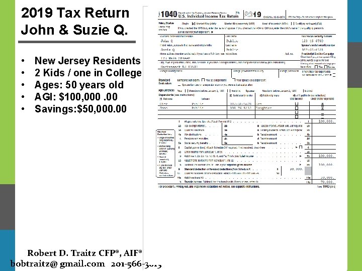 2019 Tax Return John & Suzie Q. • • • New Jersey Residents 2