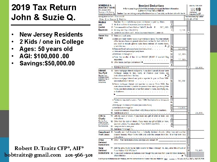 2019 Tax Return John & Suzie Q. • • • New Jersey Residents 2