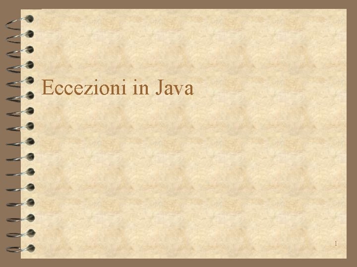 Eccezioni in Java 1 
