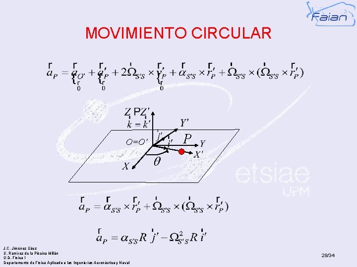 MOVIMIENTO CIRCULAR O=O’ J. C. Jiménez Sáez S. Ramírez de la Piscina Millán U.