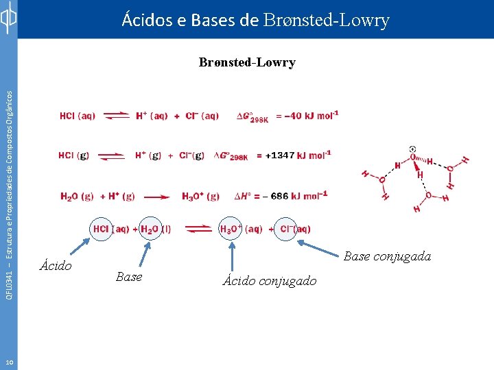 Ácidos e Bases de Brønsted-Lowry QFL 0341 – Estrutura e Propriedades de Compostos Orgânicos