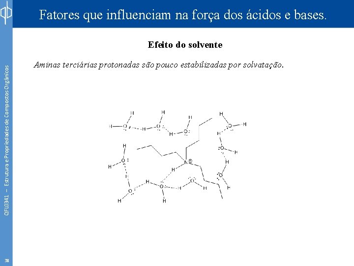 Fatores que influenciam na força dos ácidos e bases. QFL 0341 – Estrutura e