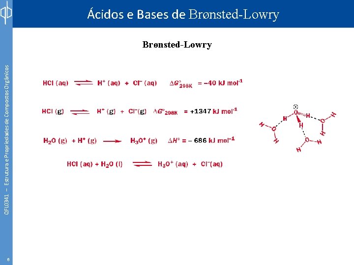 QFL 0341 – Estrutura e Propriedades de Compostos Orgânicos Ácidos e Bases de Brønsted-Lowry