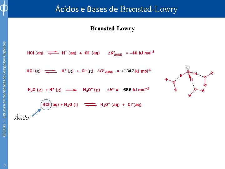 QFL 0341 – Estrutura e Propriedades de Compostos Orgânicos Ácidos e Bases de Brønsted-Lowry