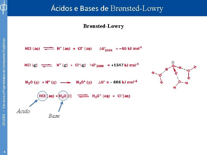 QFL 0341 – Estrutura e Propriedades de Compostos Orgânicos Ácidos e Bases de Brønsted-Lowry