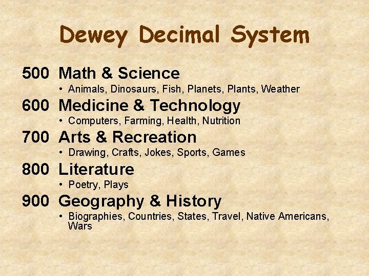 Dewey Decimal System 500 Math & Science • Animals, Dinosaurs, Fish, Planets, Plants, Weather