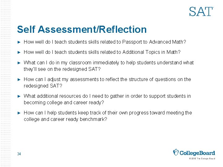 Self Assessment/Reflection ► How well do I teach students skills related to Passport to