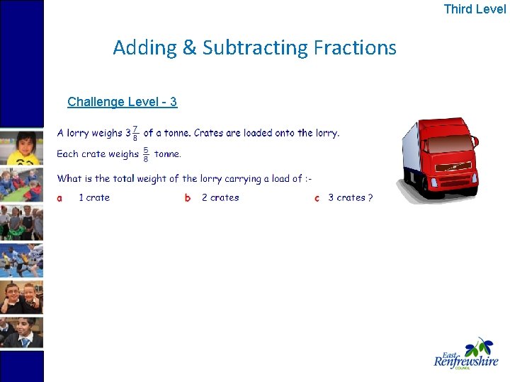 Third Level Adding & Subtracting Fractions Challenge Level - 3 