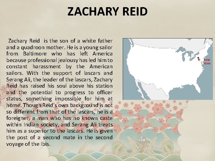ZACHARY REID Zachary Reid is the son of a white father and a quadroon