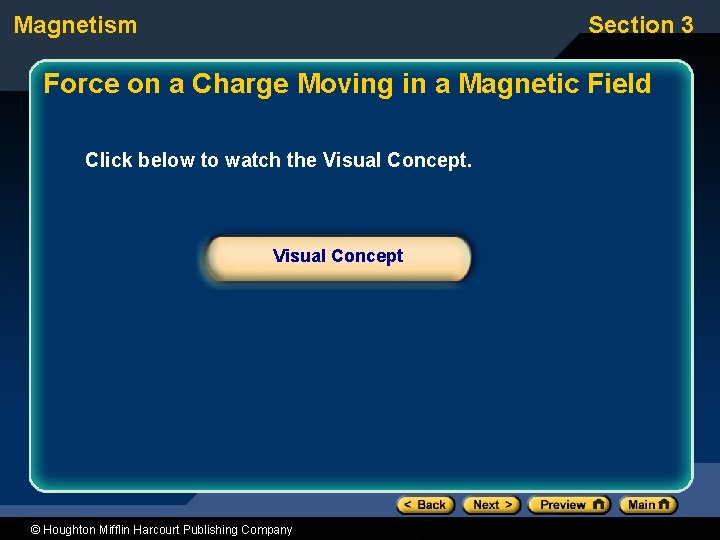 Magnetism Section 3 Force on a Charge Moving in a Magnetic Field Click below