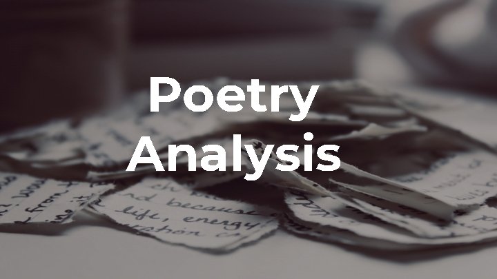 Poetry Analysis 