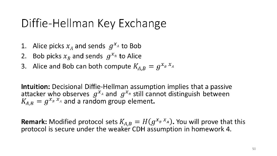 Diffie-Hellman Key Exchange • 50 