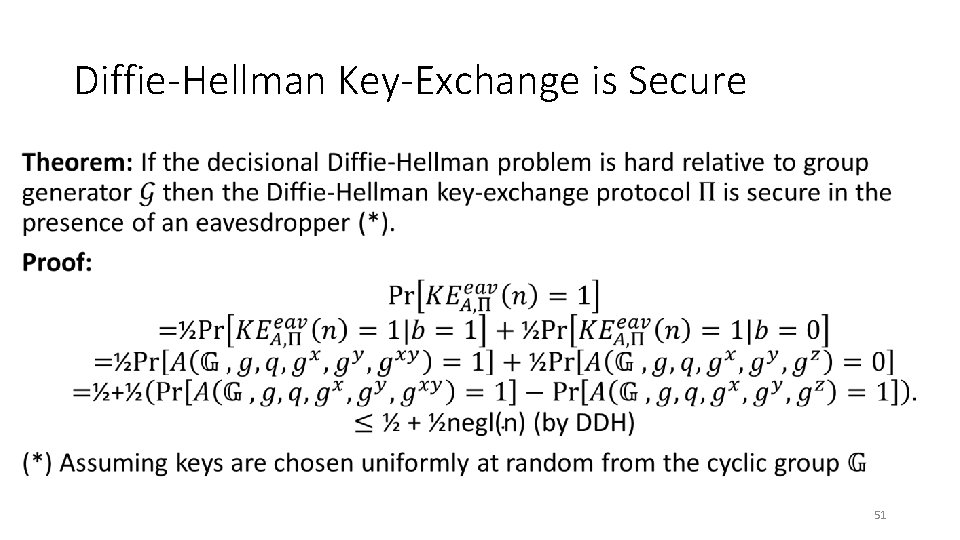 Diffie-Hellman Key-Exchange is Secure • 51 