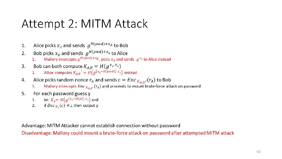 Attempt 2: MITM Attack • 62 