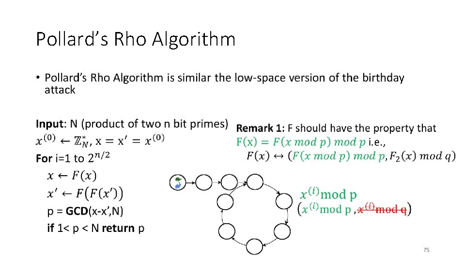 Pollard’s Rho Algorithm • 75 