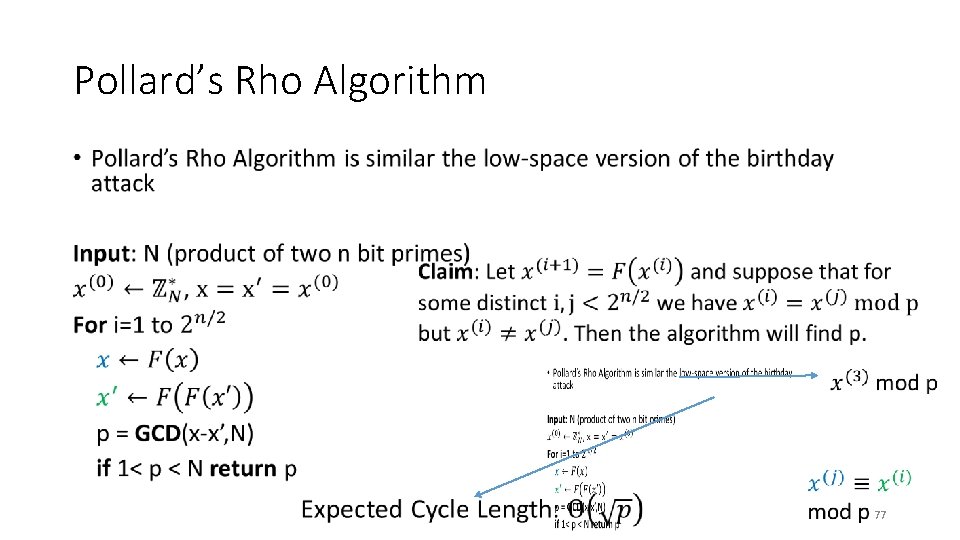 Pollard’s Rho Algorithm • 77 