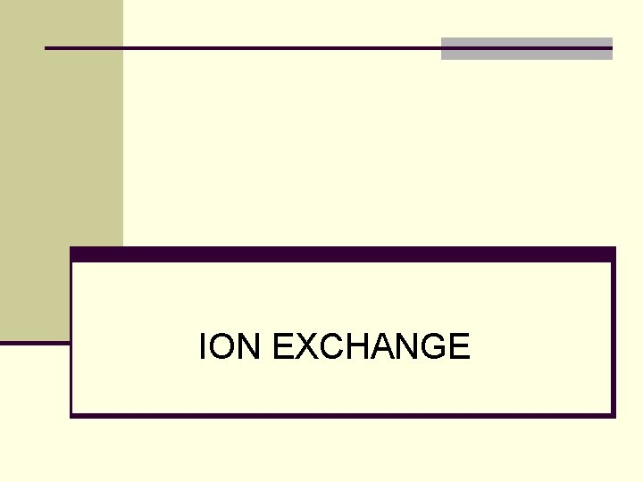 ION EXCHANGE 