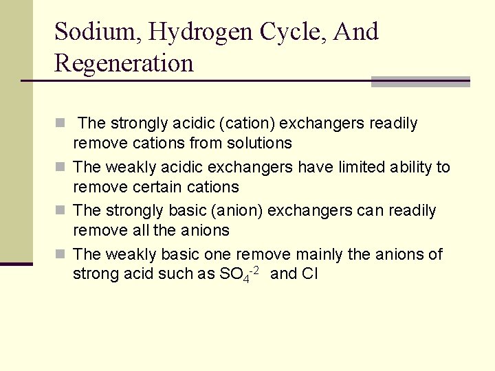 ION EXCHANGE Presentation Outline n Ion Exchange Reactions