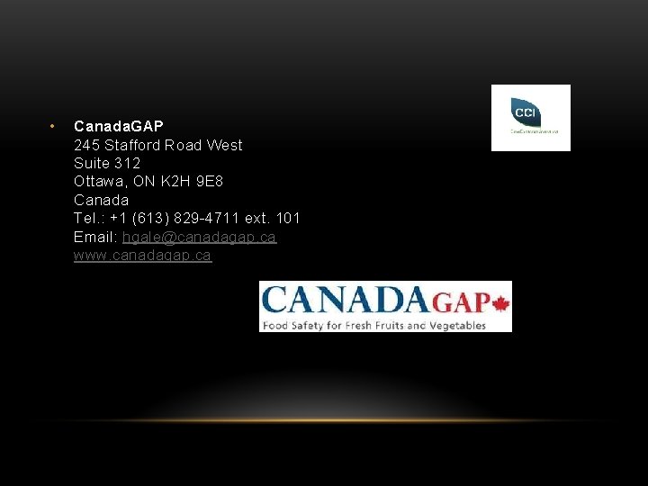  • Canada. GAP 245 Stafford Road West Suite 312 Ottawa, ON K 2