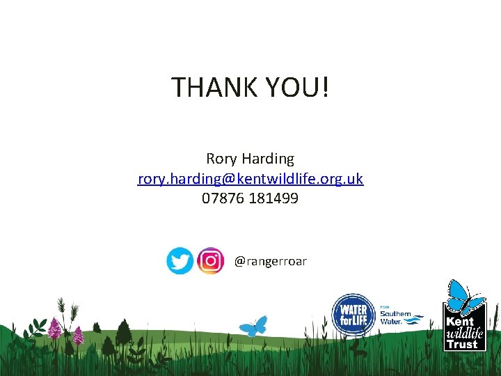 THANK YOU! Rory Harding rory. harding@kentwildlife. org. uk 07876 181499 @rangerroar 