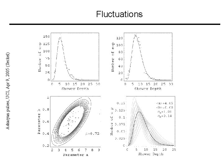 Askaryan pulses, UCI, Apr 9, 2005 (Seckel) Fluctuations 
