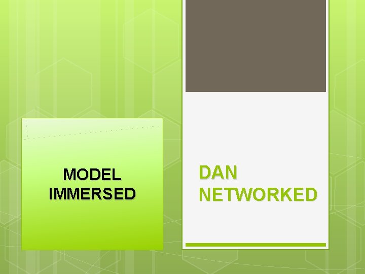 MODEL IMMERSED DAN NETWORKED 