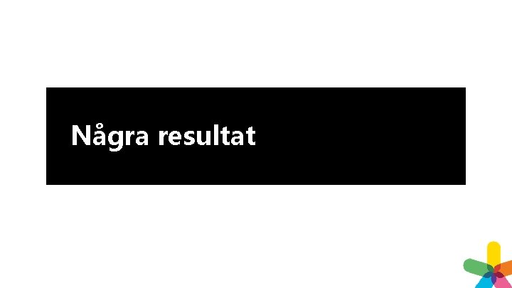 Några resultat Några resultat