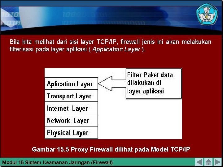 Bila kita melihat dari sisi layer TCP/IP, firewall jenis ini akan melakukan filterisasi pada